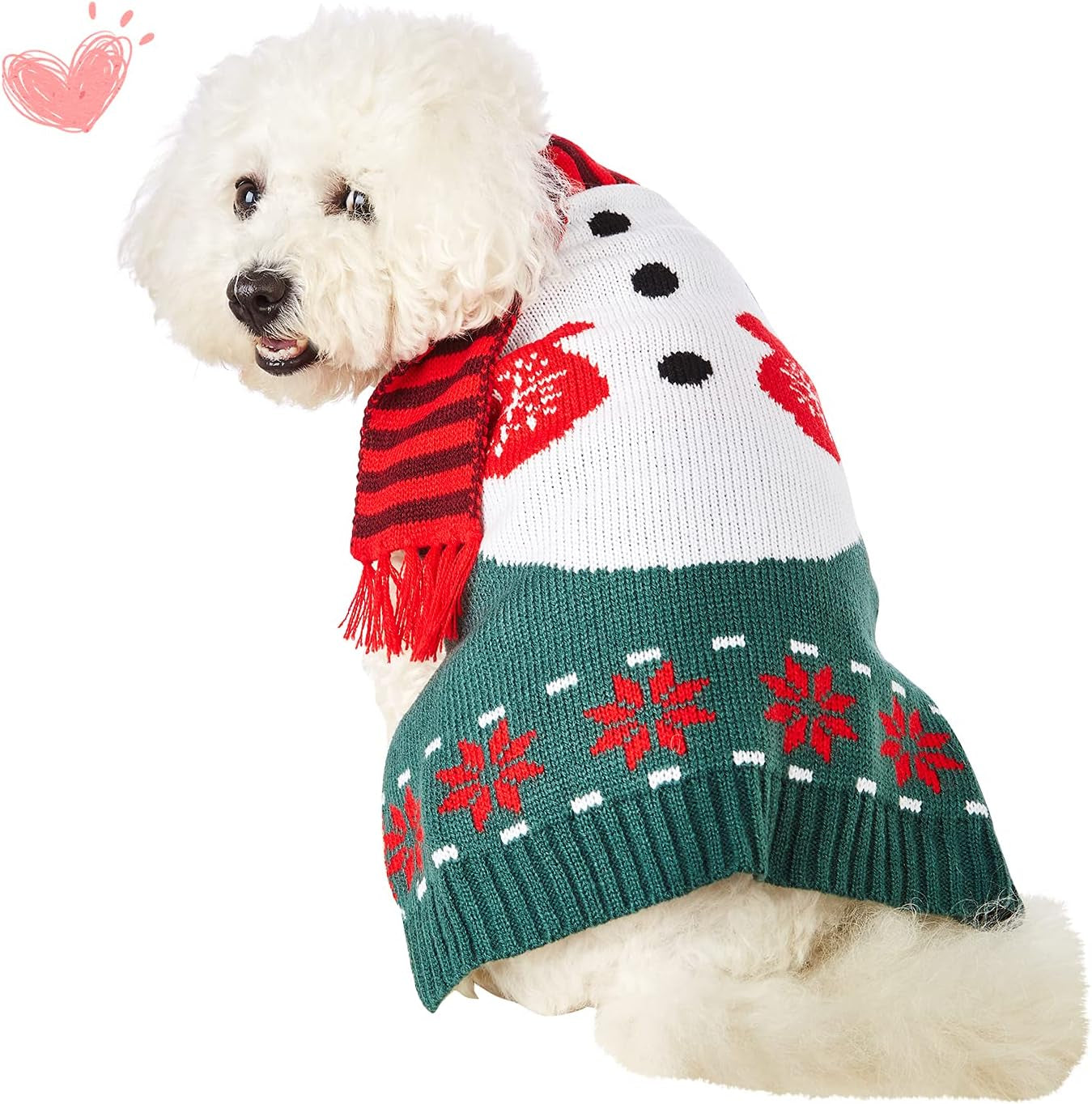 Dog Christmas Sweater Knitted Snowman Soft Comfortable Pet Clothes Winter New Year Jumpsuit Pjs for Small Medium Large Pets Dogs Outfits Large Snowman